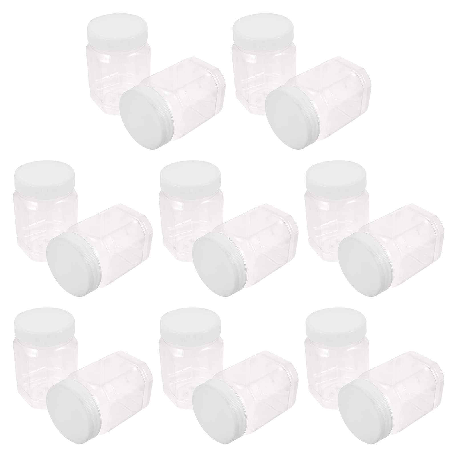 16pcs Clear Plastic Food Storage Bottles for Kitchen & Honey