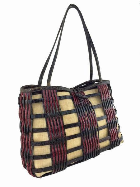 Nancy Gonzalez Woven Crocodile Leather Medium Basket Tote Handbag - Luxury Designer Women's Shoulder Bag for Work, Travel & Everyday Use