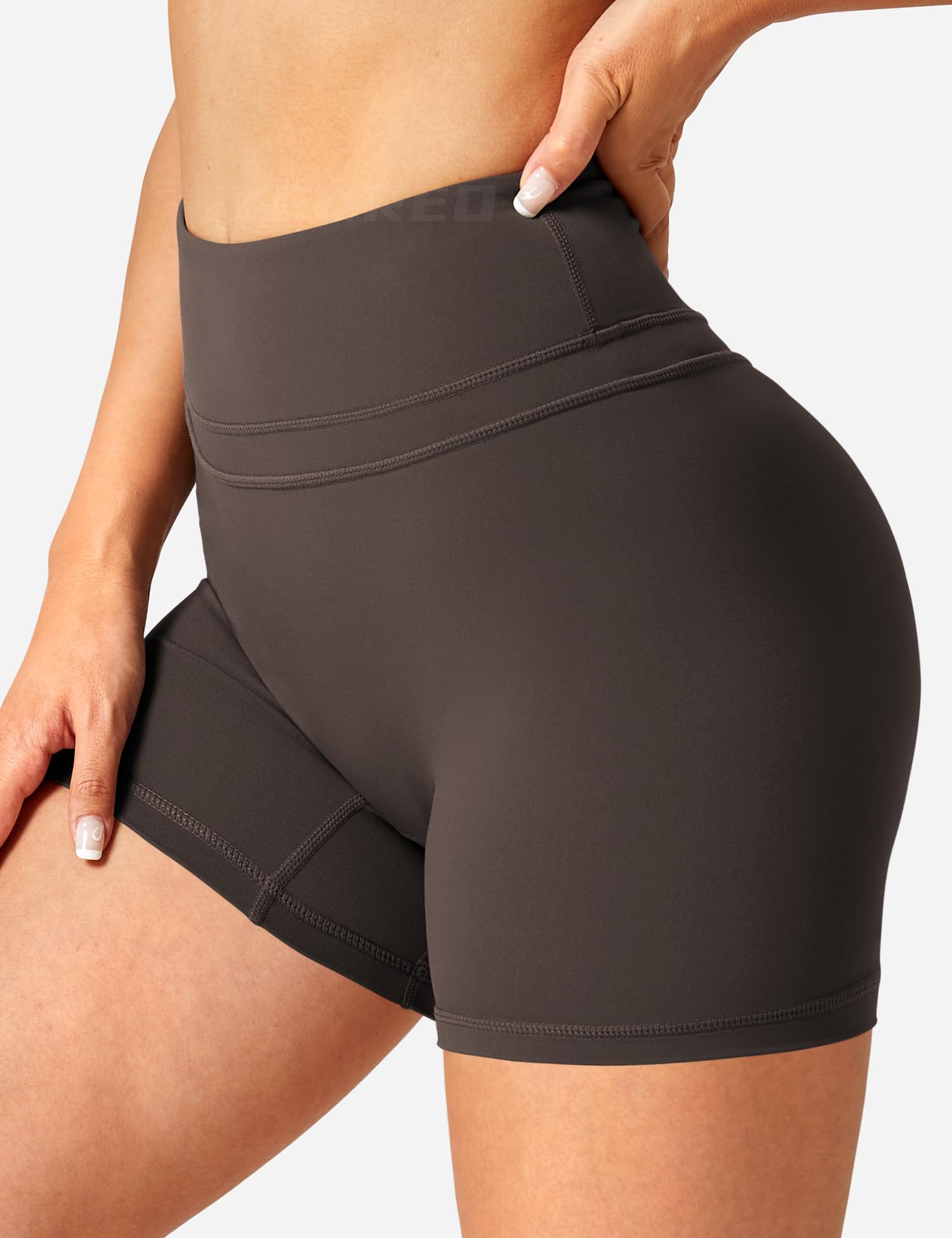 YEOREO Women's High Waisted Workout Biker Shorts - Athletic Scrunch Butt Running Gym & Yoga Shorts with Tummy Control - Perfect for Cycling, Fitness Training & Lounge Wear