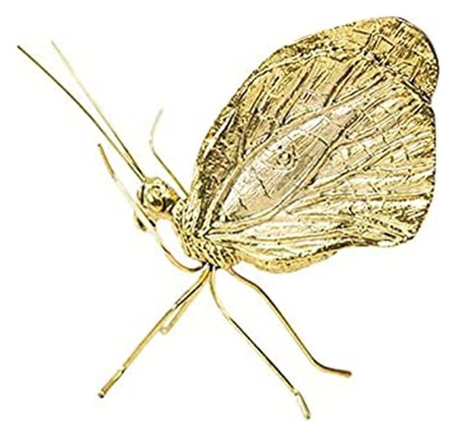 Golden Butterfly Metal Sculpture - Elegant Table Decor for Living Room, Desktop, Party | Handcrafted Animal Figurine Home Decoration | Perfect for Wedding Centerpieces, Housewarming Gifts & Office Desk Decor