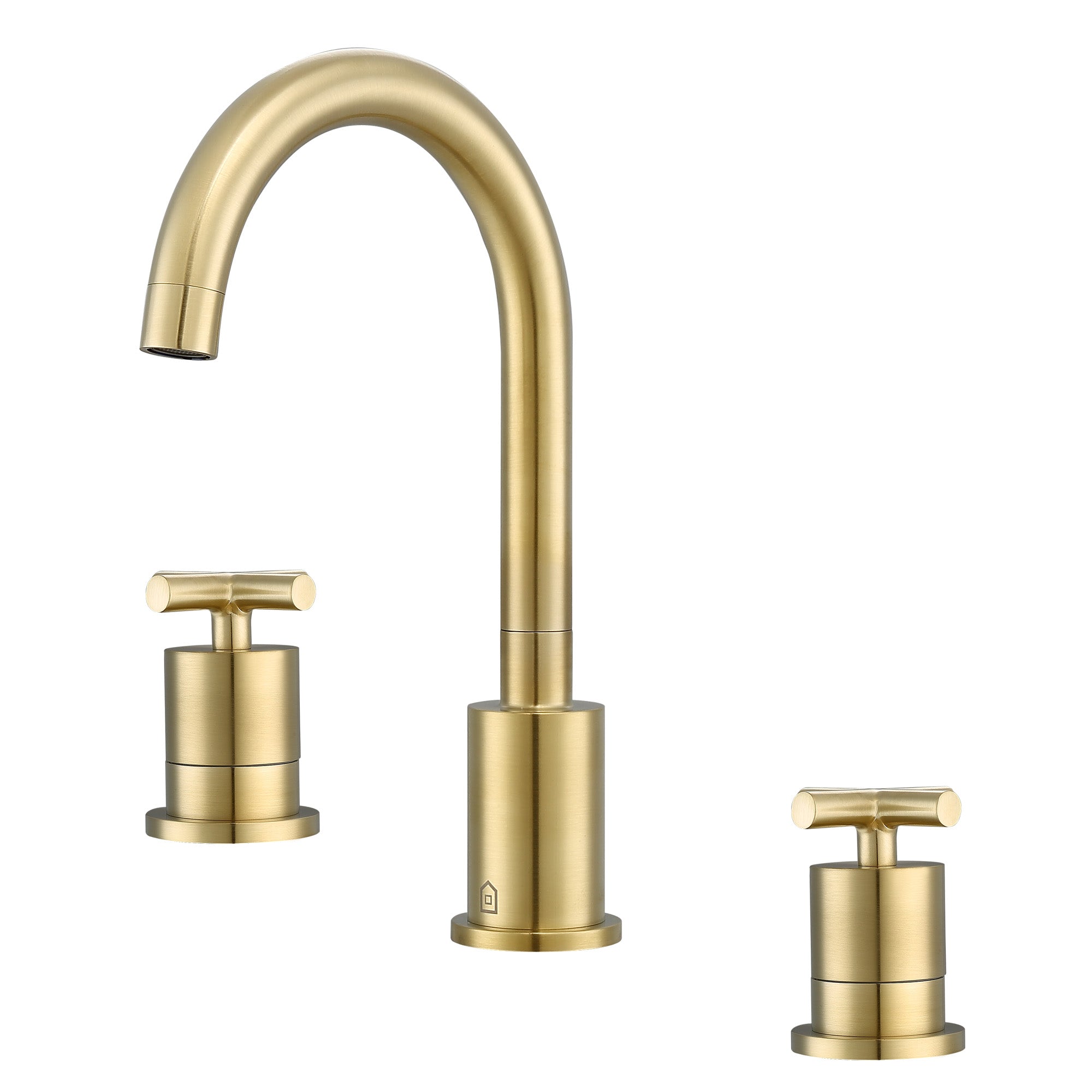 Ancona Ava Widespread 3-Hole Bathroom Faucet with Cross Handles in Brushed Champagne Gold - Perfect for Modern Bathroom Vanities and Powder Rooms