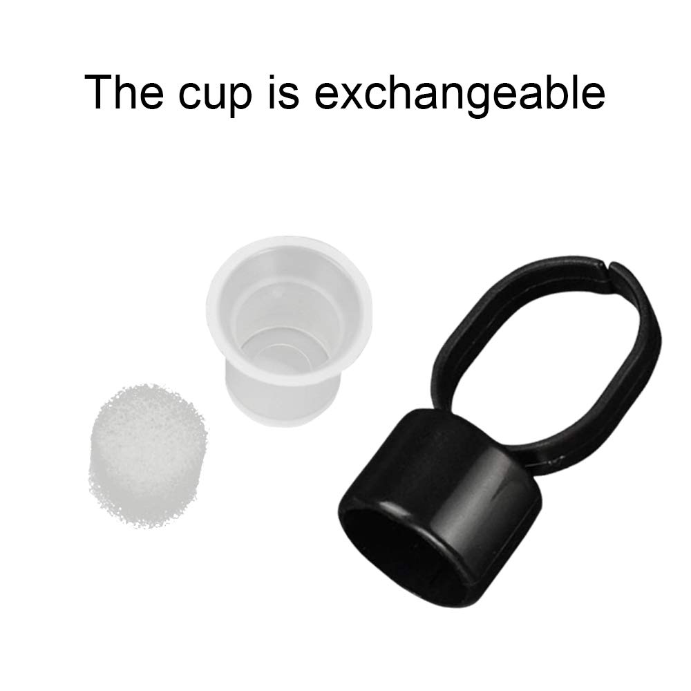 ORIONE 100PCS Tattoo Ink Rings - Microblading Glue Cups with Sponge for Permanent Makeup - Salon & Home Use