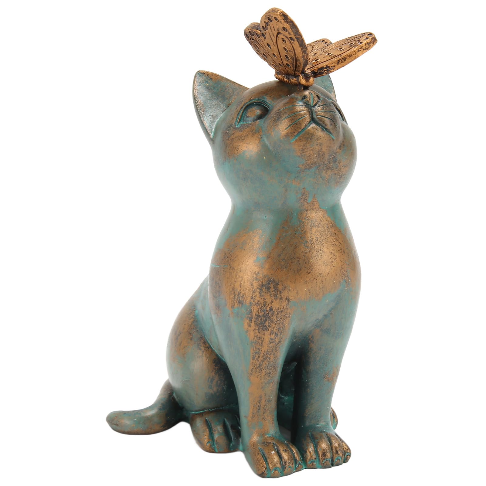 Durable Resin Garden Cat Statue - Exquisite Handcrafted Outdoor Decor with Rich Details for Backyard, Patio, or Tabletop Display