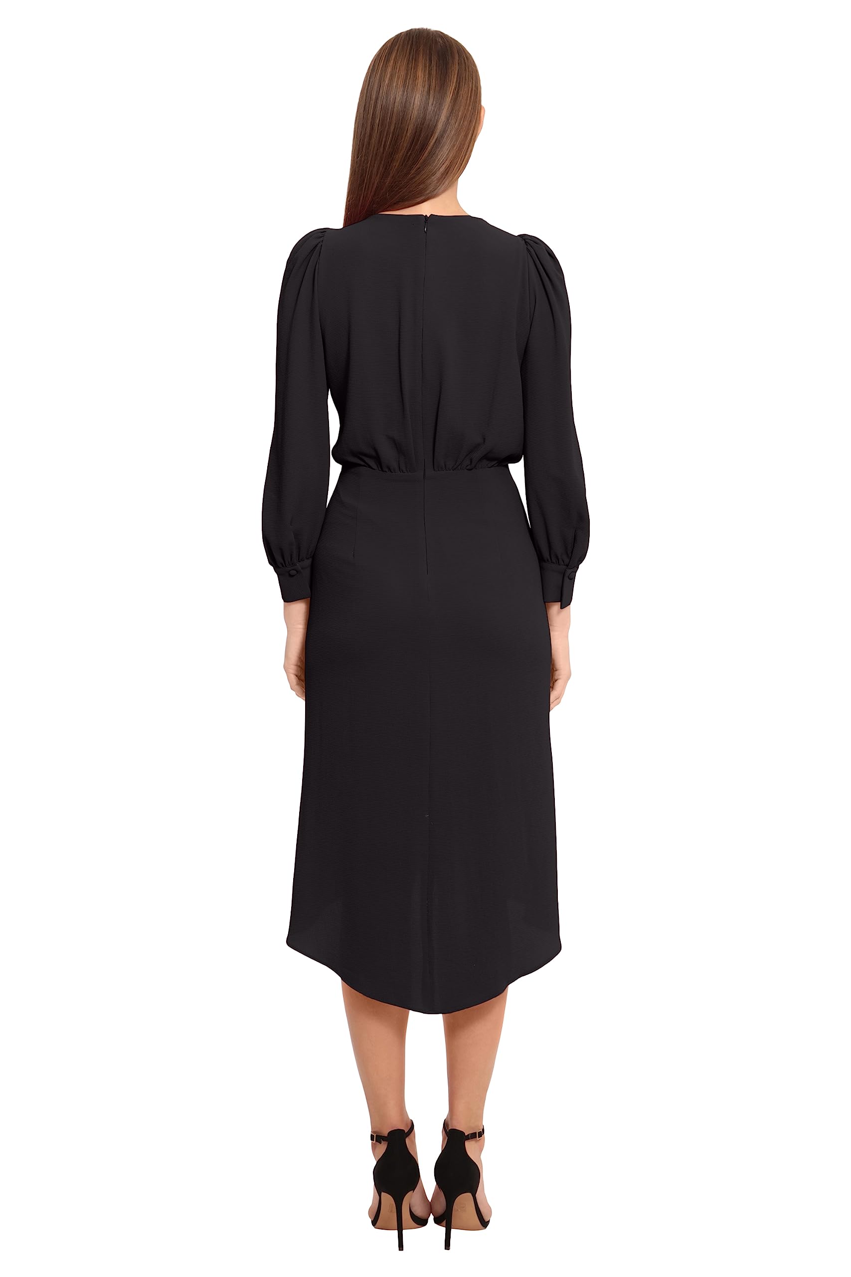 Maggy London Women's Long Sleeve Catalina Crepe Dress - Elegant Workwear & Wedding Guest Dress for Office, Cocktail Party & Formal Events