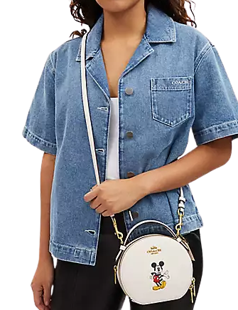 Coach Disney X Coach Mickey Mouse Canteen Crossbody Bag - Stylish & Compact for Everyday Use, Travel, and Disney Theme Park Visits