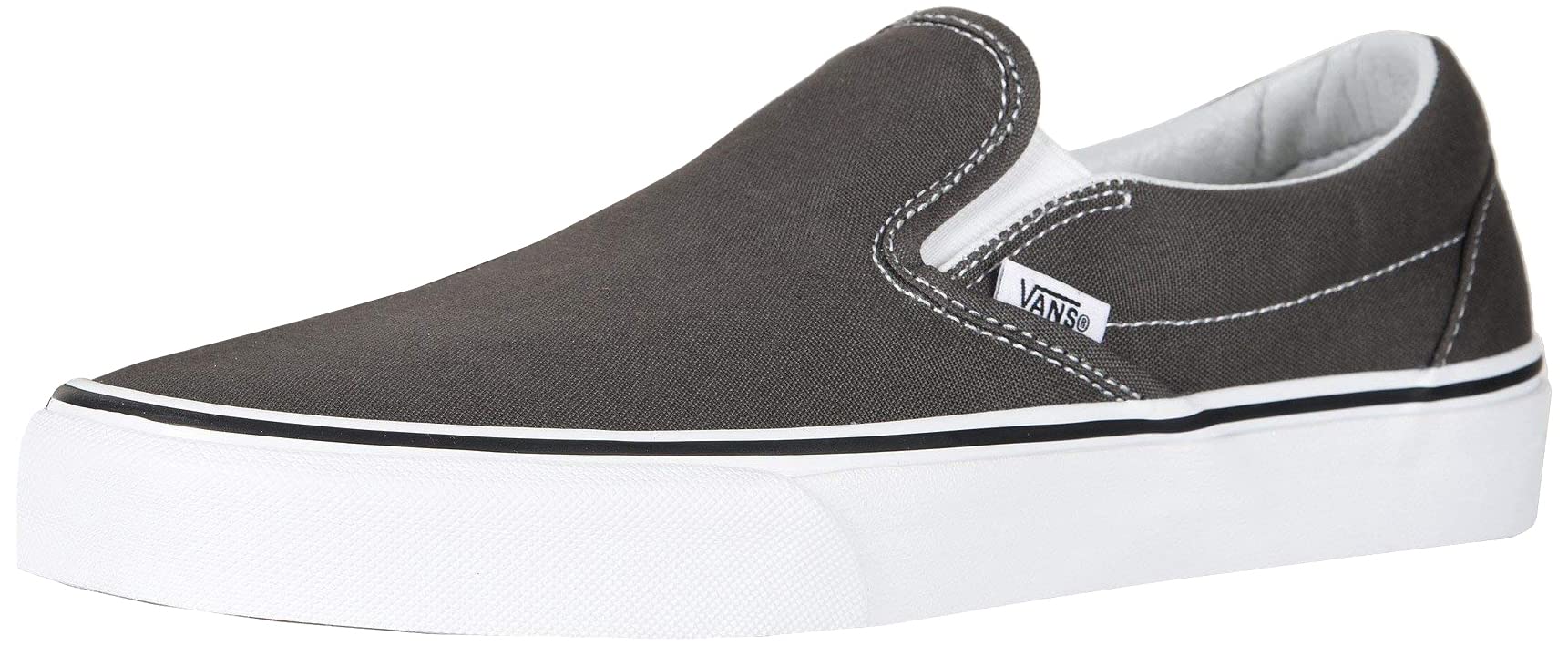 Vans Men's Classic Slip-On Core Sneakers - Charcoal/White - Size 11.5 - Casual Skate Shoes for Men - Perfect for Streetwear, Skating & Everyday Comfort
