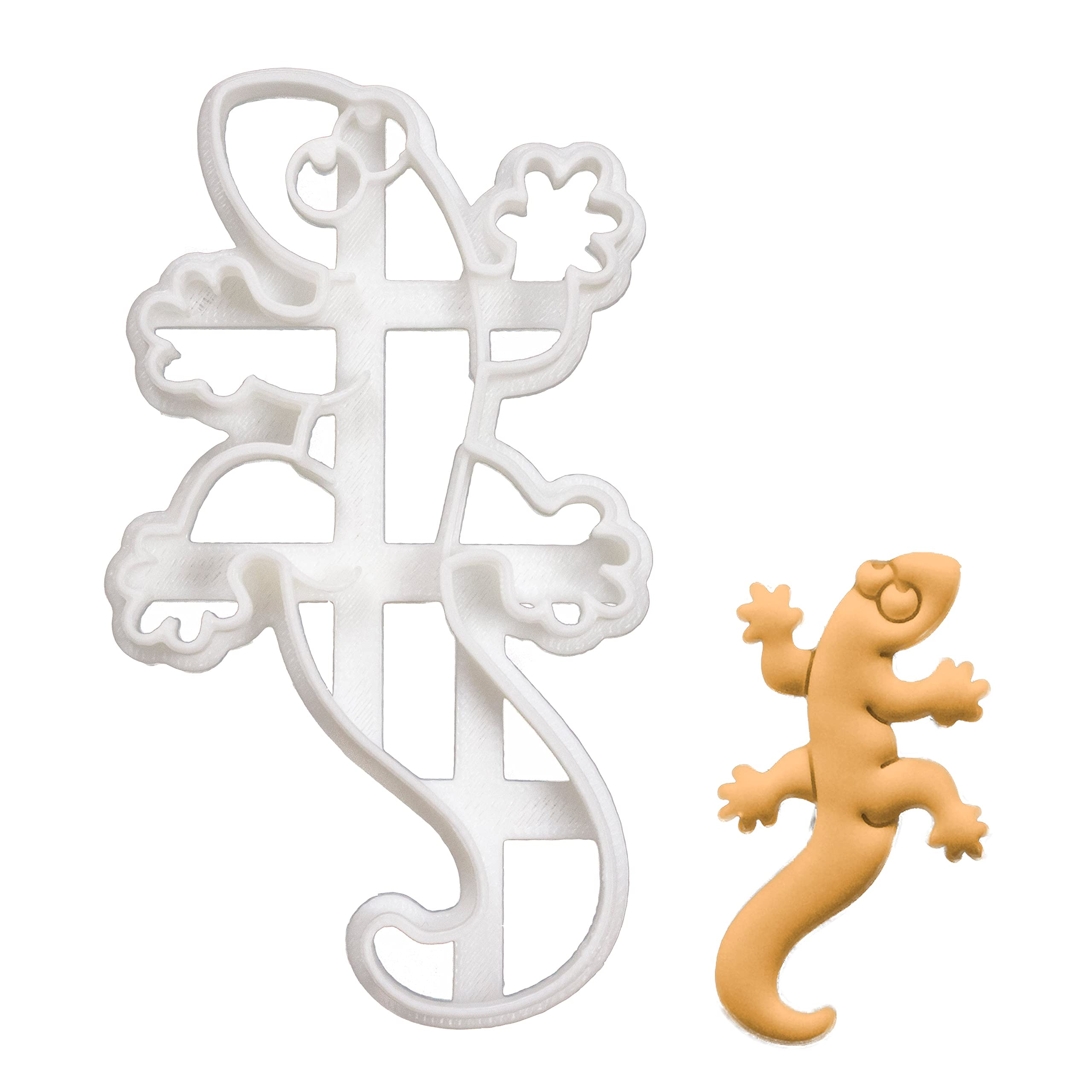 Gecko Lizard Cookie Cutter - 1 Piece Stainless Steel Reptile Shaped Baking Tool for Cookies, Fondant, Clay - Perfect for Birthday Parties, Baby Showers & DIY Crafts