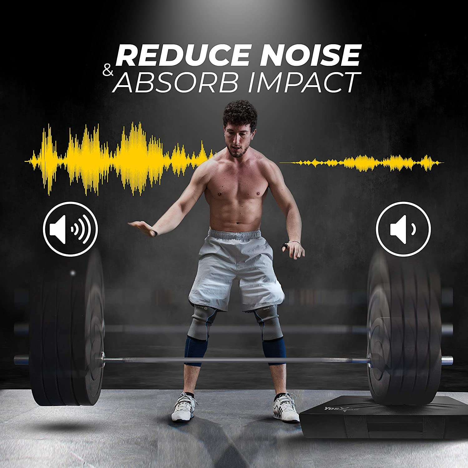 Yes4All Weightlifting Drop Pads with PVC Cover & Carry Handles - Pair for Gym, CrossFit & Home Workouts - Protect Floors from Heavy Weights