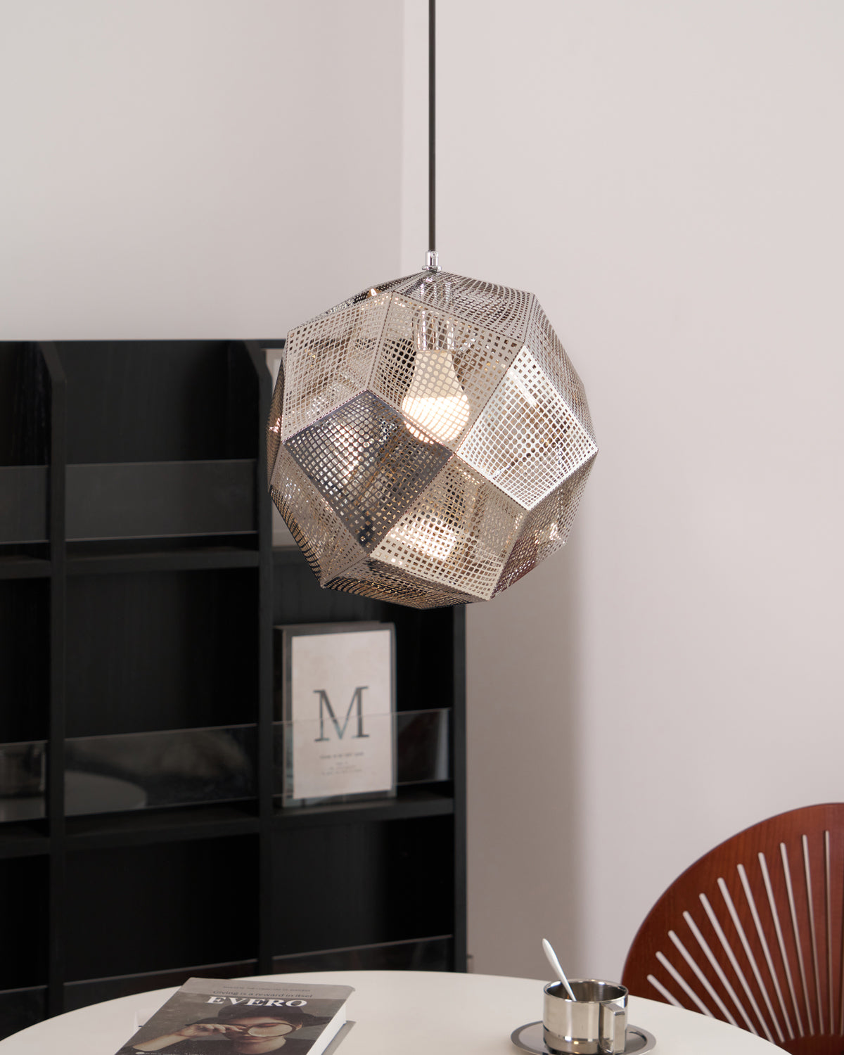 Modern Etch Pendant Light - Handcrafted Glass Shade with Adjustable Hanging Cord - Perfect for Kitchen Island, Dining Room & Bedroom Lighting Decor
