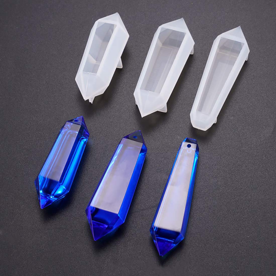 FineInno 6-Piece Pendulum Resin Molds Set - Gemstone Pendant Molds for DIY Necklaces, Quartz Crystal Epoxy Casting Molds for Jewelry Making & Art Crafts - Perfect for Handmade Gifts, Home Decor, and Crystal Healing Accessories