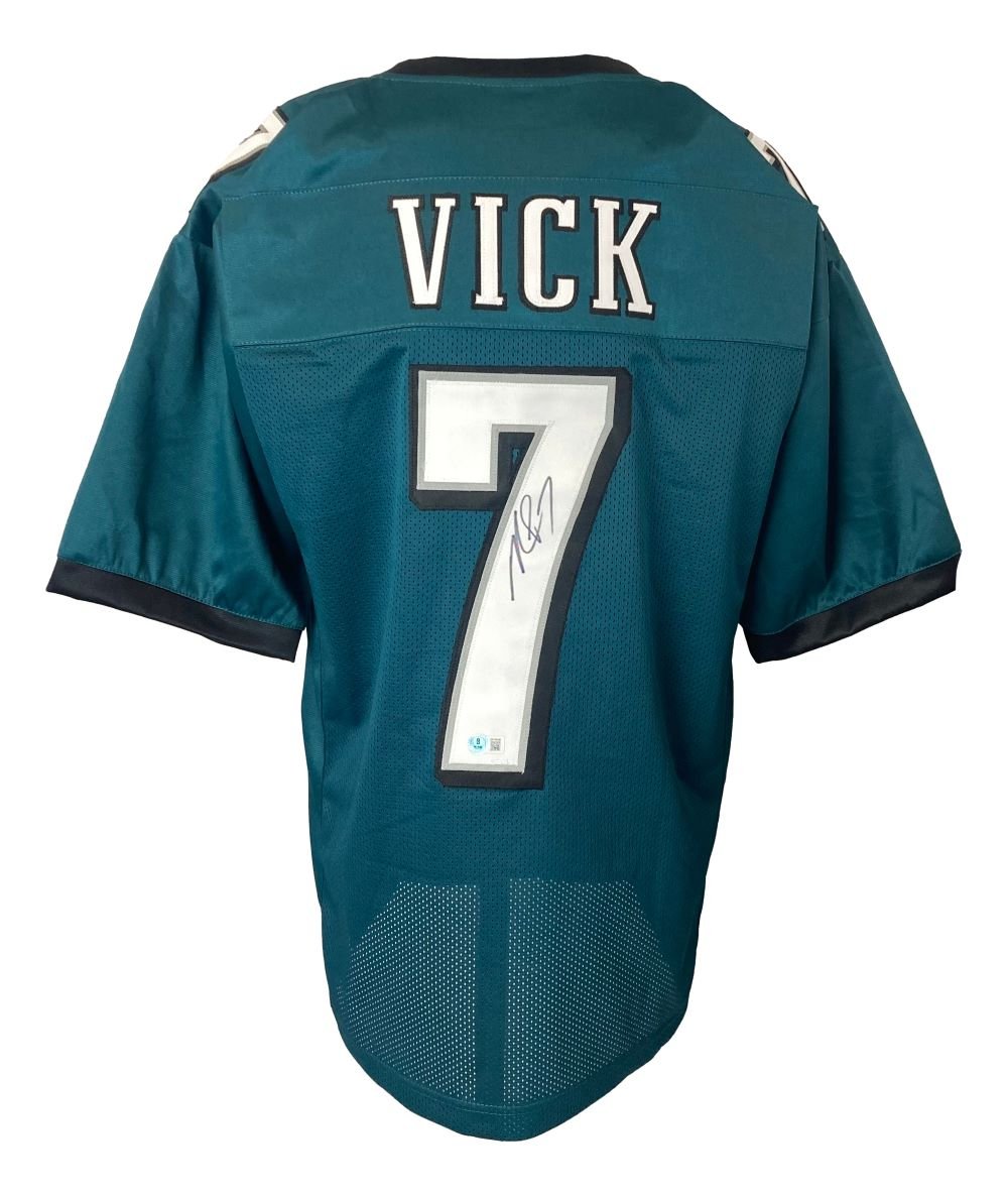 Authentic Michael Vick Philadelphia Eagles Signed Green Football Jersey with COA - Perfect for NFL Memorabilia Collectors and Eagles Fans Display