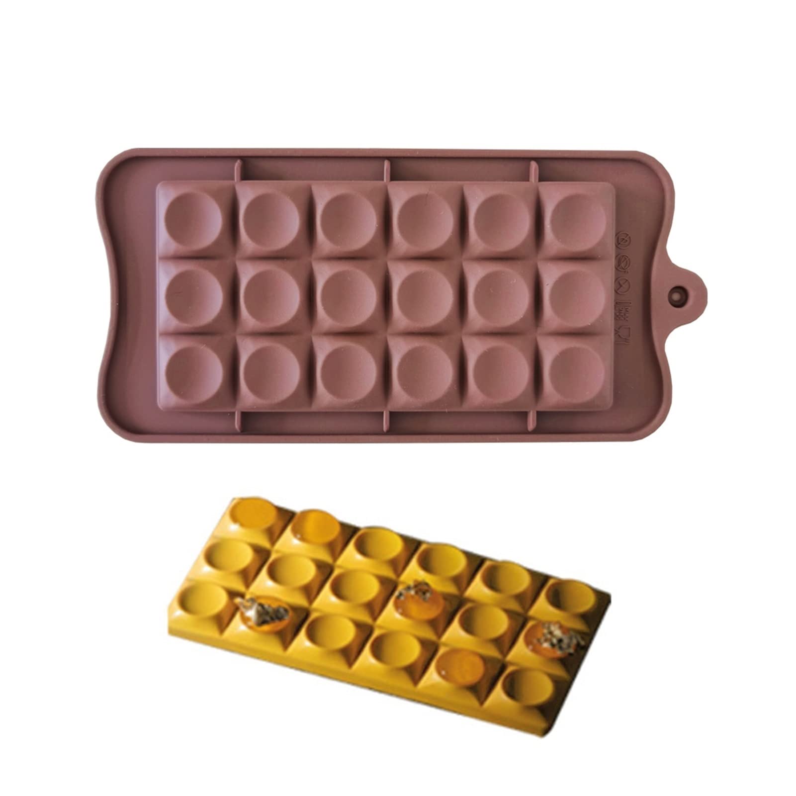 Premium Silicone Chocolate Mold Bricks - Non-Stick Baking Tools for Cakes, Jelly & Candy - 3D DIY Kitchen Accessories (Chocolate Color) - Perfect for Birthday Parties, Holiday Treats & Home Baking