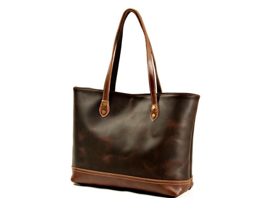 Premium Brown Leather Shoulder Tote Bag for Women - Stylish & Durable Handbag for Work, Travel & Everyday Use
