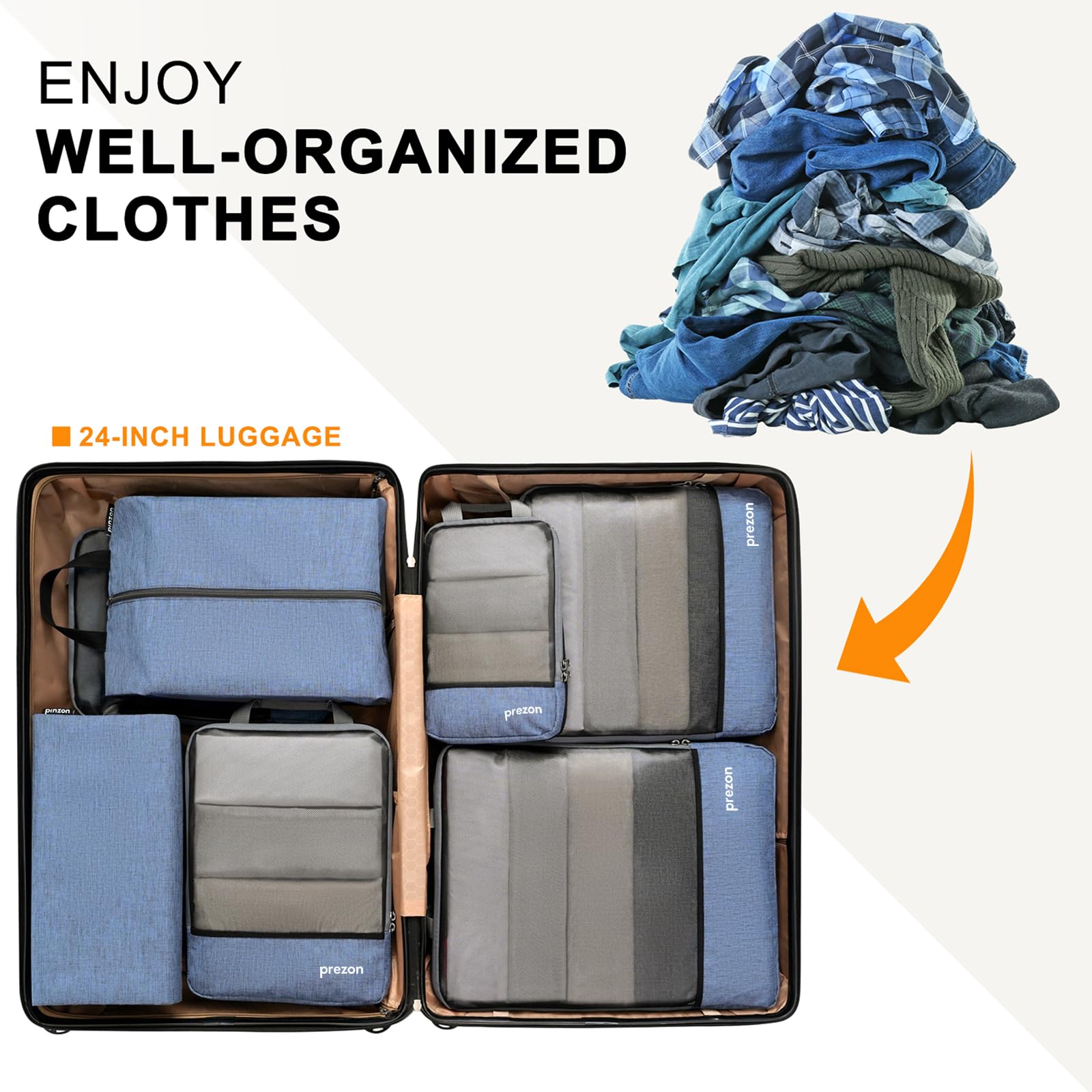 Best Compression Packing Cubes for Travel - Expandable Luggage Organizer Set with Storage Bags - Perfect for Suitcase Organization, Business Trips & Home Storage | Space-Saving Travel Accessories for Efficient Packing
