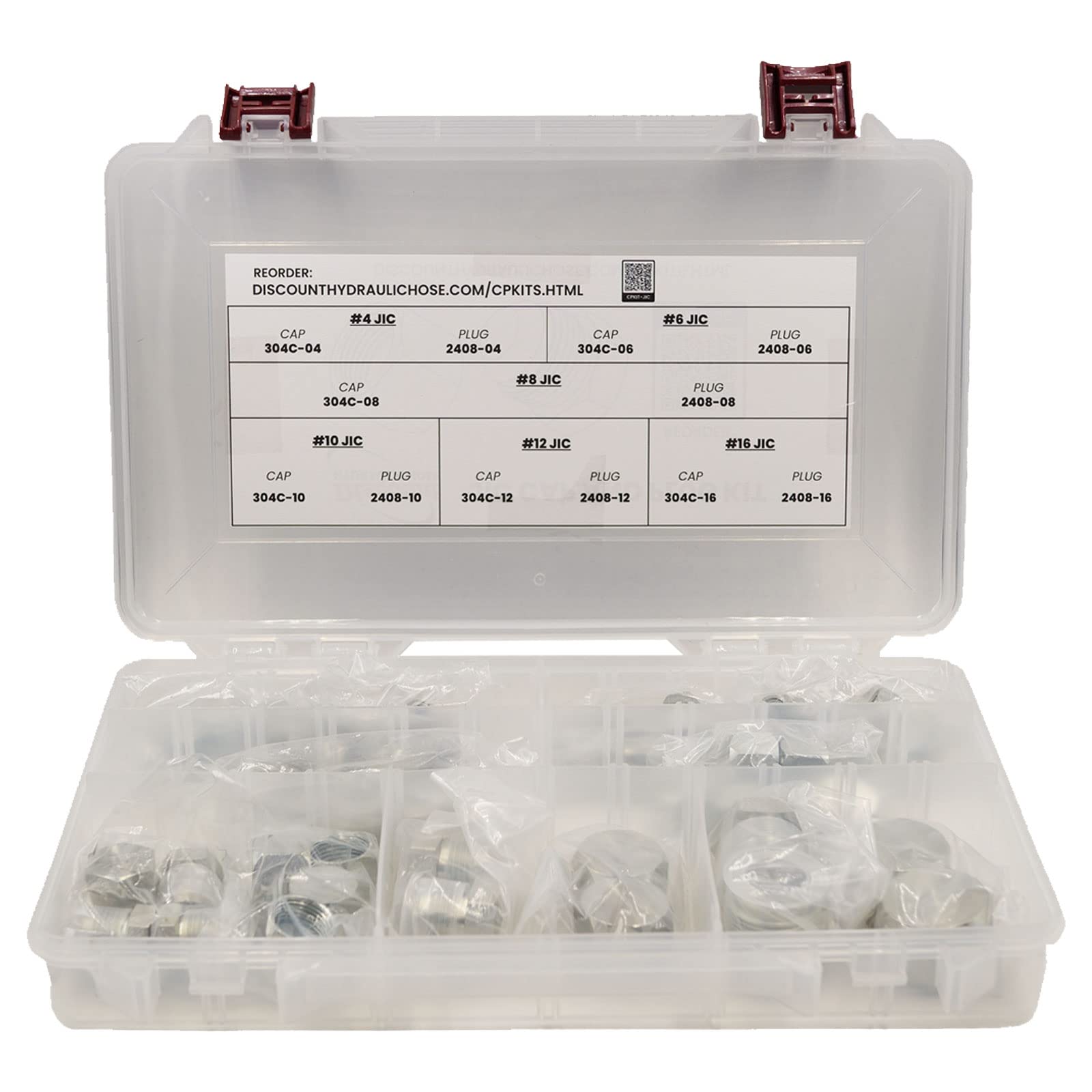 JIC 37° Cap & Plug Assortment Kit - 52 Piece Flare Thread Adapter AN Hydraulic Fitting Set for Automotive, Industrial & Marine Applications