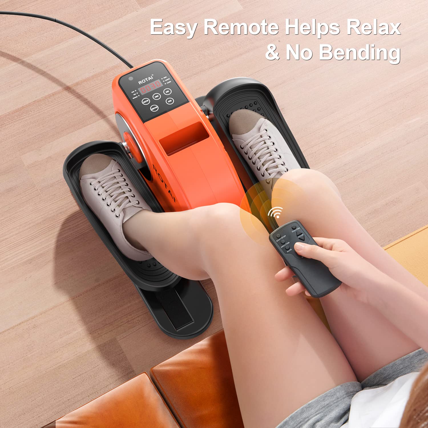 **Under Desk Elliptical Machine - Electric Seated Leg & Foot Pedal Exerciser Bike for Seniors & Rehab - Portable Home & Office Trainer with Remote & LCD Monitor - Ideal for Physical Therapy, Sedentary Work & Low-Impact Exercise**
