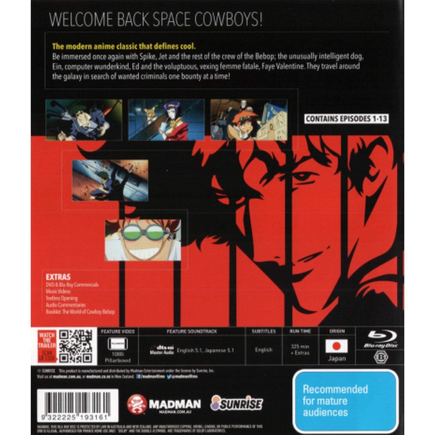 Cowboy Bebop Remastered Blu-ray Collection - Episodes 1-13 | Anime Series Box Set | Perfect for Anime Collectors & Sci-Fi Fans | Great for Movie Nights & Gift Giving