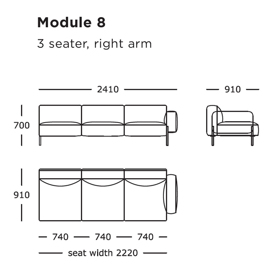 Modular Sectional Sofa with 8 Configurable Modules - Customizable Living Room Furniture for Modern Home Decor | Perfect for Apartments, Lounge Areas, and Open-Concept Spaces