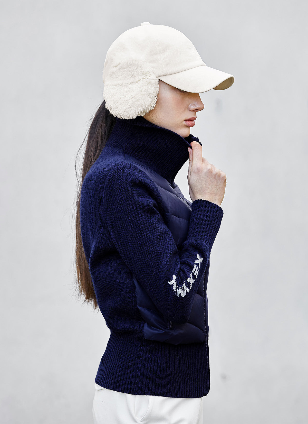 Women's Hybrid Knit Goose Down Jumper - Warm Winter Coat for Outdoor Activities & Casual Wear