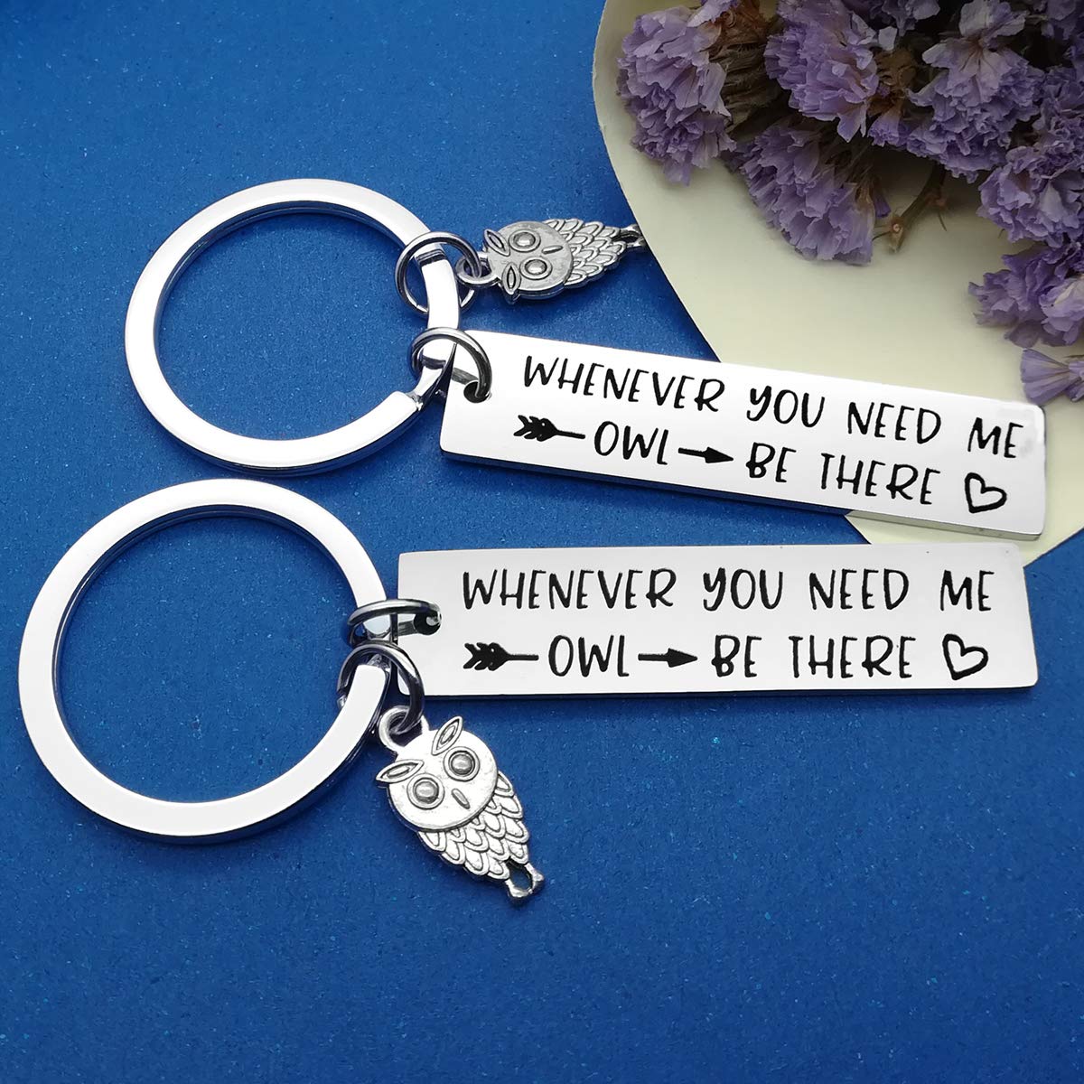 Best Friend Keychain - Thoughtful Friendship Gift for Graduation, Christmas & Birthdays - 'Whenever You Need Me I'll Be There' Engraved - Perfect for Best Friends, Couples & Long Distance Relationships - Ideal for Everyday Carry, Gift Giving & Special Occasions