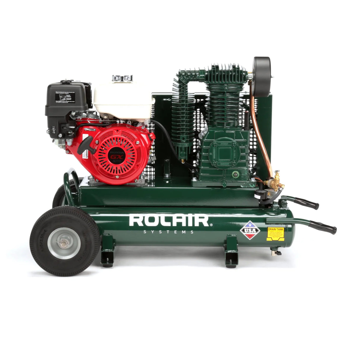 8422HK30 Wheeled Gas Air Compressor - Portable & Powerful 6.5HP Gasoline Engine for Construction, DIY Projects & Tire Inflation