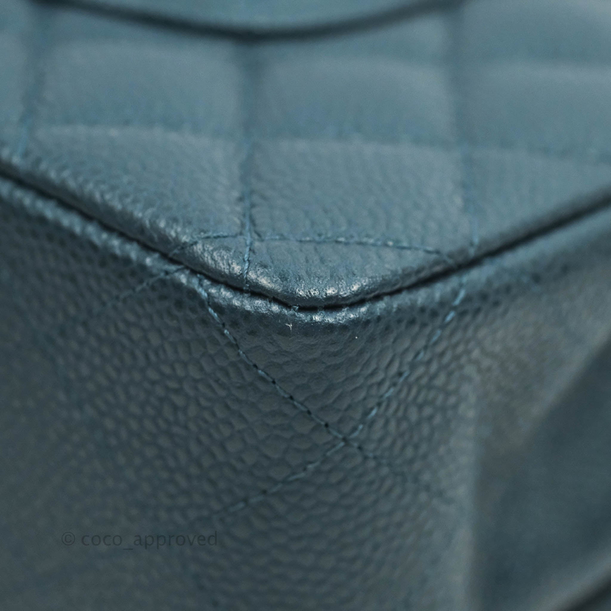 Chanel Classic M/L Medium Double Flap Bag in Pearly Blue Caviar Leather with Silver Hardware - Luxury Handbag for Women, Perfect for Parties, Work & Everyday Use