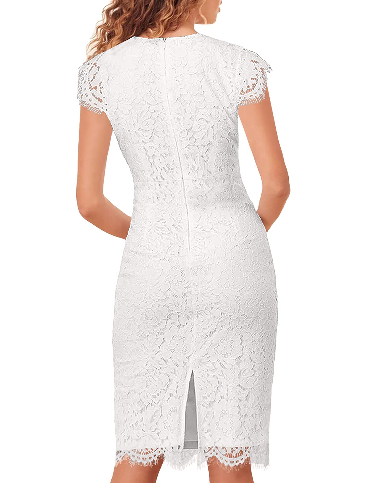 AOOKSMERY Women's Sleeveless Lace Floral Cocktail Dress - Elegant Knee Length Wedding Guest Dress for Parties, Bridal Shower & Special Occasions