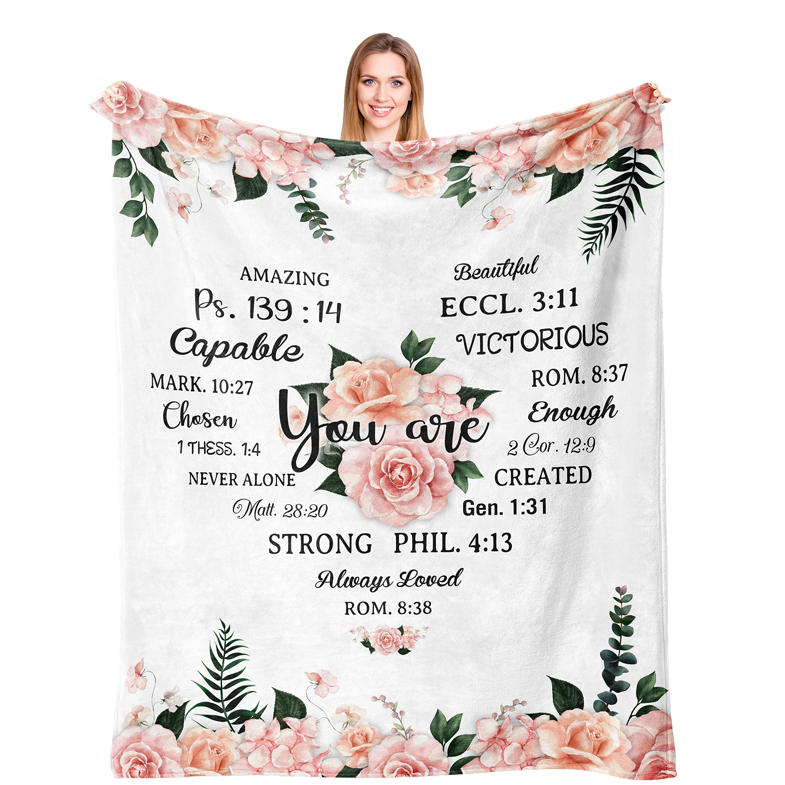 Kituzol Christian Blanket for Women - 50x60 Inch Soft Religious Throw - Inspirational Catholic Gifts, Spiritual Christmas Present - Perfect for Prayer, Bible Study & Cozy Home Decor