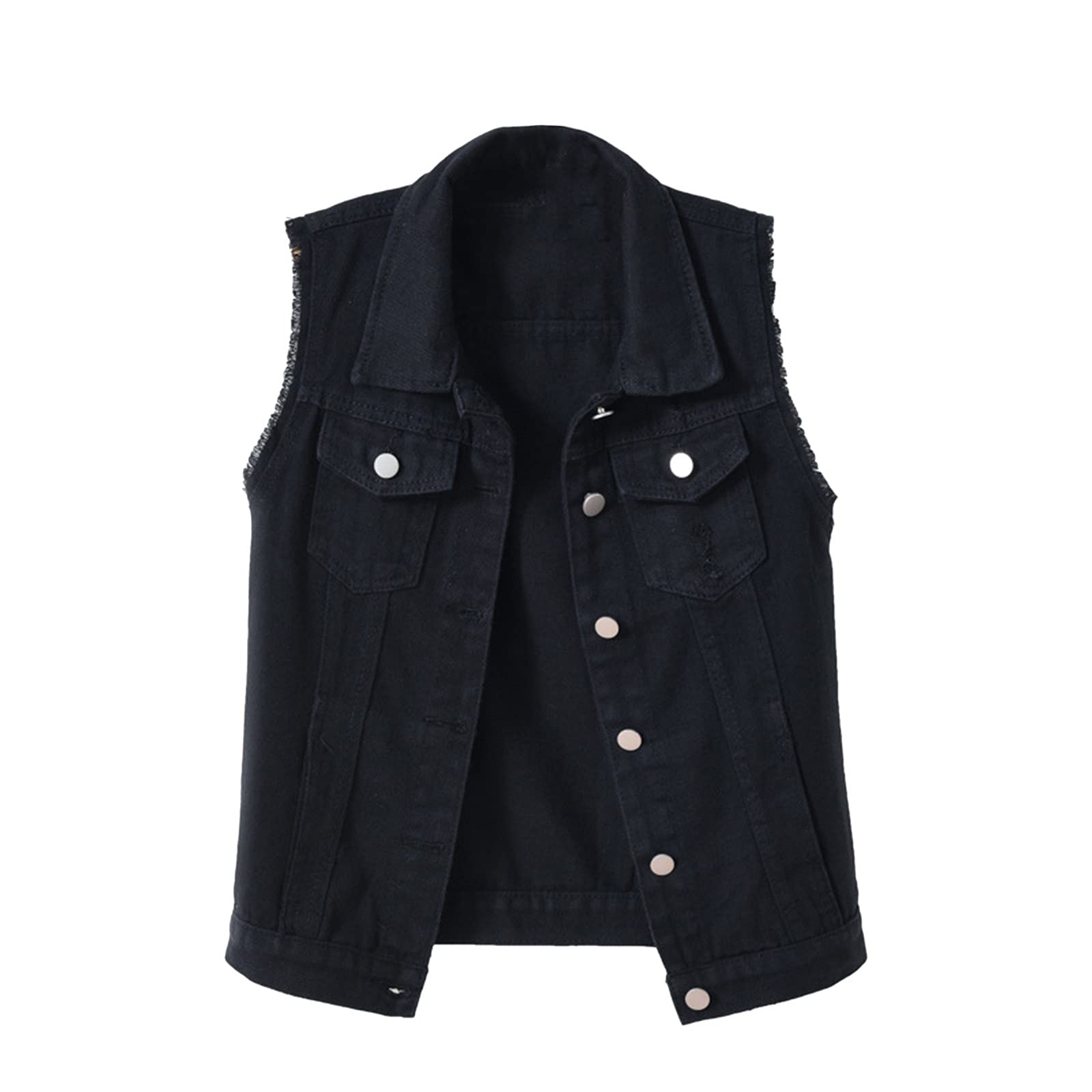 UNIROSE Women's Denim Vest Top - Sleeveless Jacket Shirt for Business Casual Wear | Loose Fit Solid Color Winter Outfit | Perfect for Office, Travel & Daily Fashion