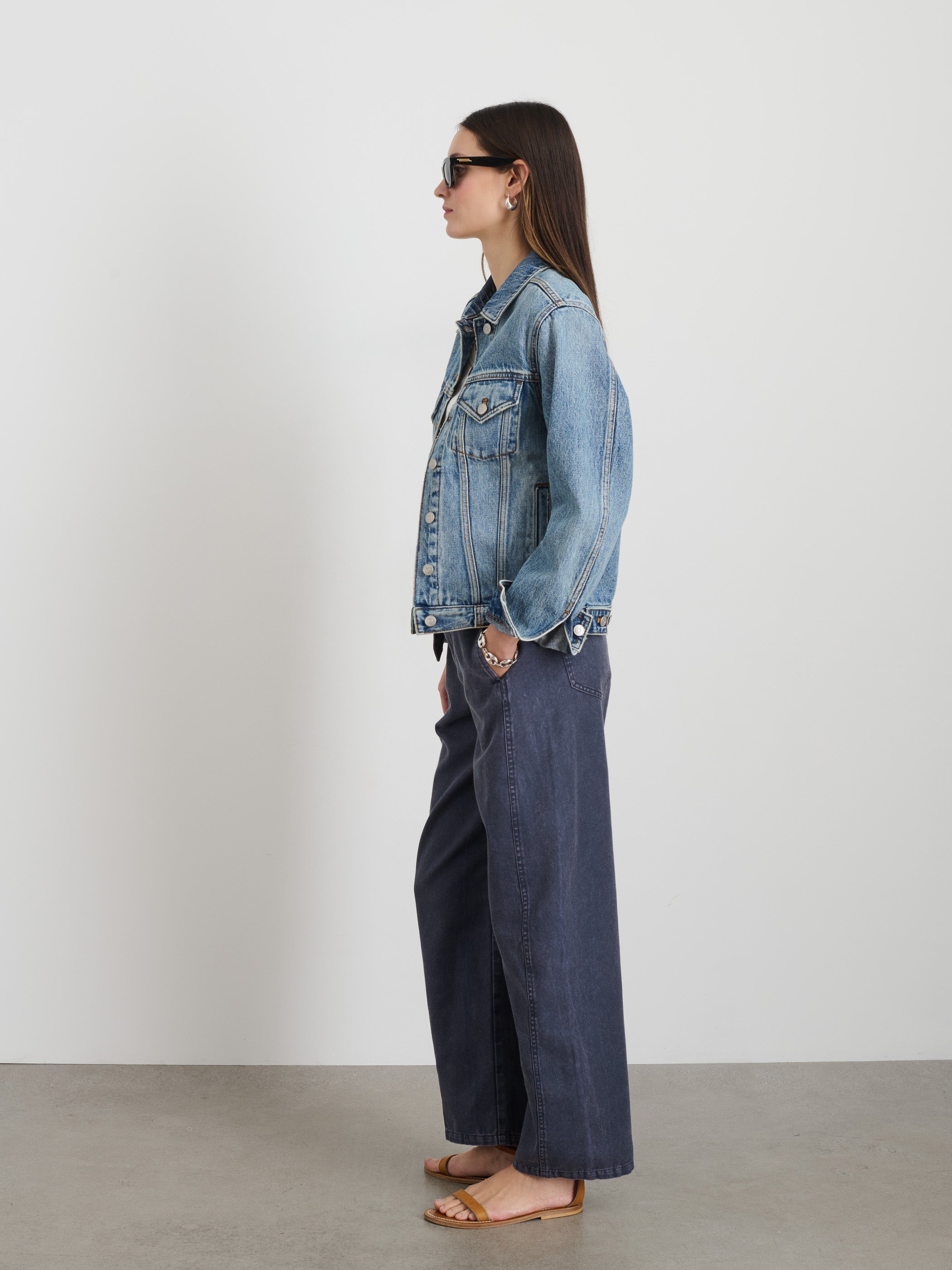Stylish Women's Denim Jacket - Classic Blue Distressed Denim Coat with Button Front & Chest Pockets | Perfect for Casual Outfits, Streetwear Fashion & Spring Layering