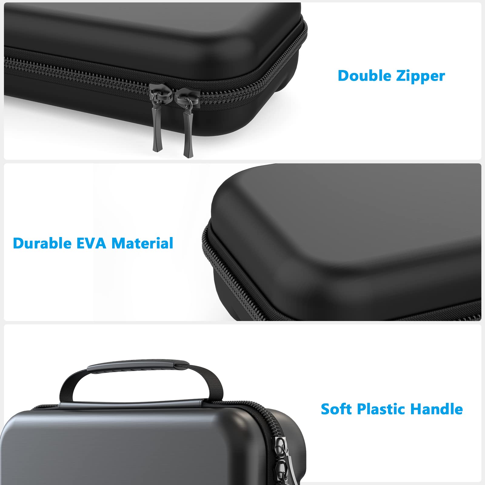 HEYSTOP Protective Case for Nintendo Switch & Switch OLED - Durable Travel Carry Case with Extra Storage Space | Black Unisex Design | Perfect for Gaming On-The-Go & Accessories Organization