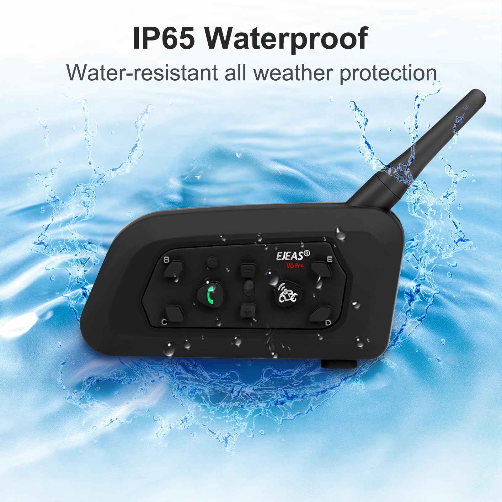 EJEAS Vnetphone V6C Wireless Bluetooth Intercom - 1200M Range, Full Duplex, 850mAh Battery for Football Referees, Motorcycle, Snowmobile & Motorbike Communication - Includes Referee Headset (1PC) - Perfect for Sports Officiating, Group Rides & Outdoor Adventures