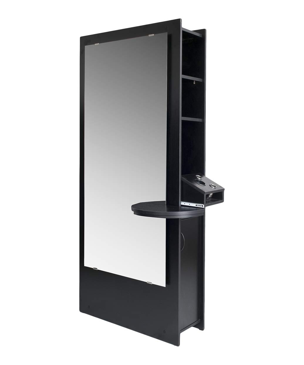**Allegro Double Sided Hair Styling Station - Black Salon Storage Cabinet with 2x 60