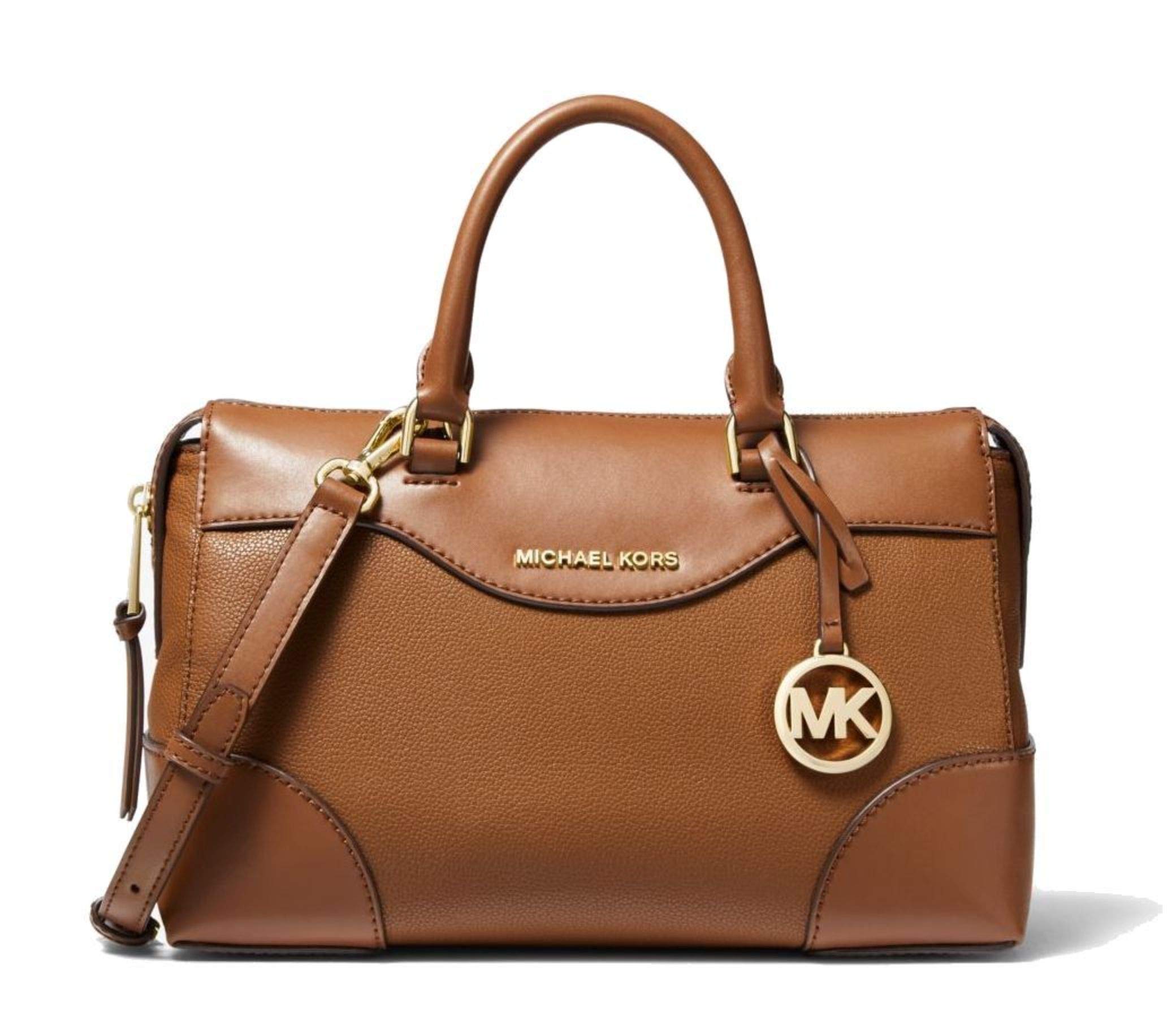 MICHAEL Michael Kors Maya Medium Pebbled Leather Satchel Bag for Women - Stylish Crossbody Handbag with Adjustable Strap, Perfect for Work, Travel & Everyday Use