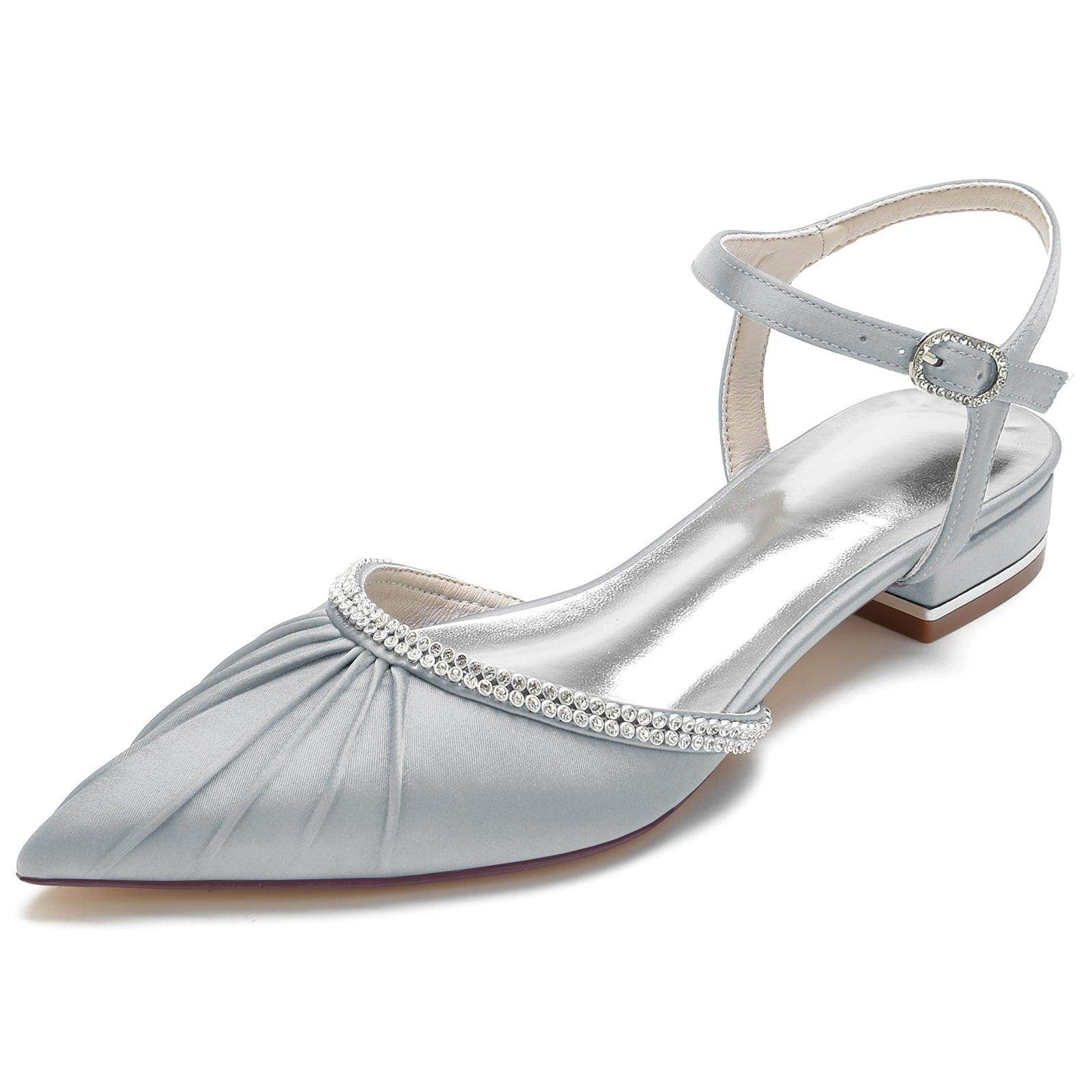 Flat Heel 2.5cm Silk-Like Comfortable Shoes CK0277 - Perfect for Office, Wedding & Casual Wear