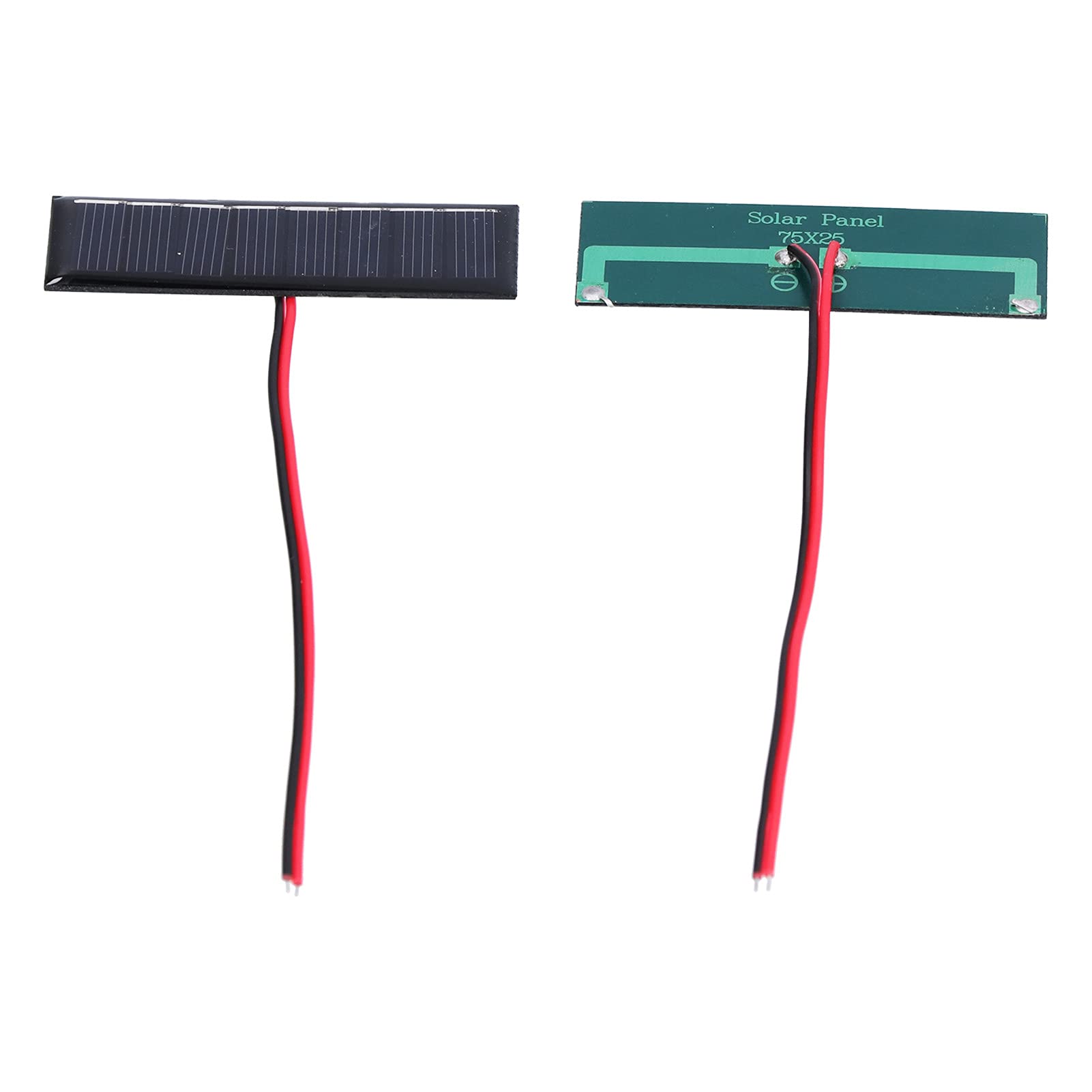 2PCS 4V Portable Flexible Solar Panels - 75x25mm Polysilicon Solar Cells with Electronic Wires for DIY Science Projects, Outdoor Camping & Emergency Power Supply