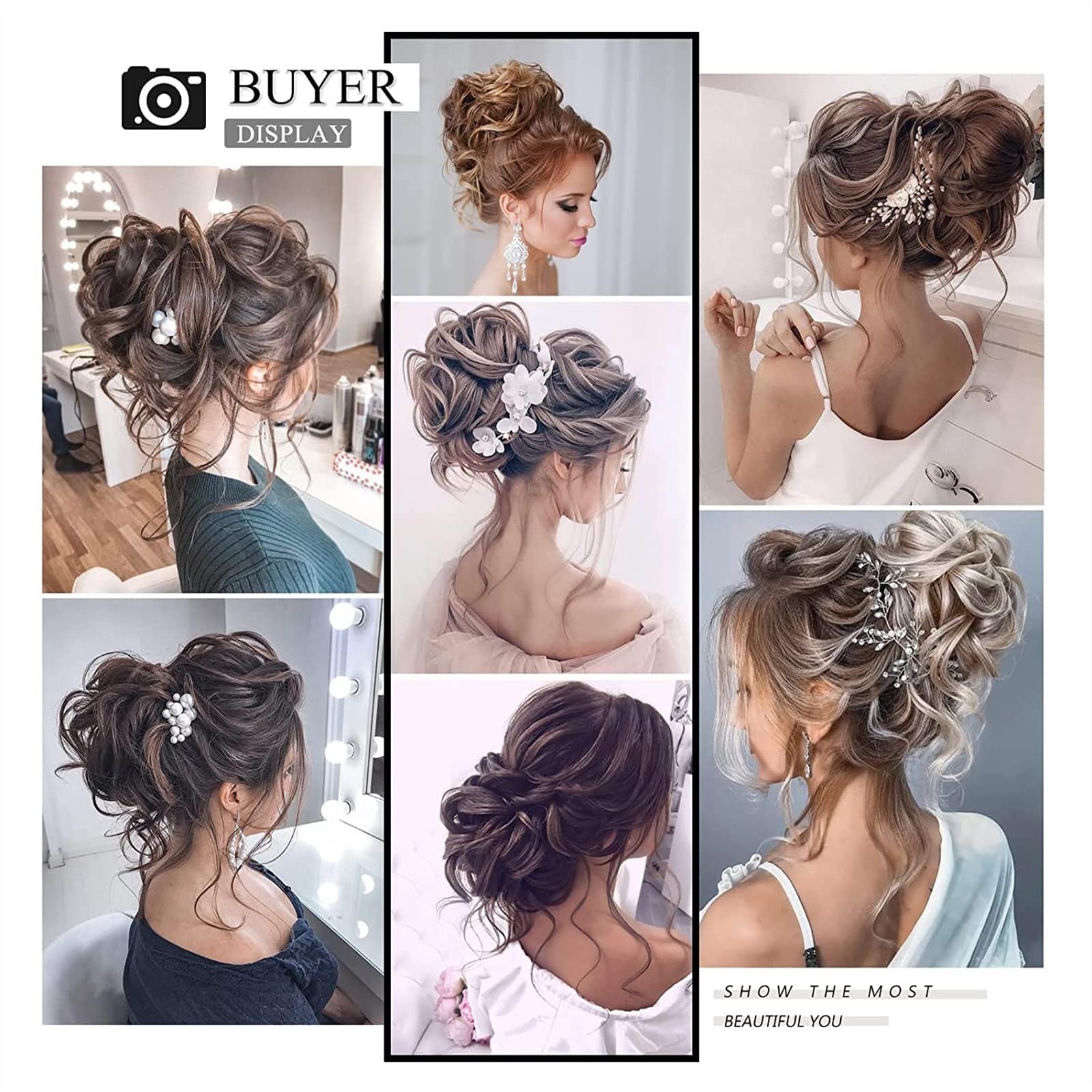 Synthetic Messy Bun Hairpiece with Elastic Band - Chocolate Brown Ponytail Extension for Women | Perfect for Parties, Weddings & Everyday Styling