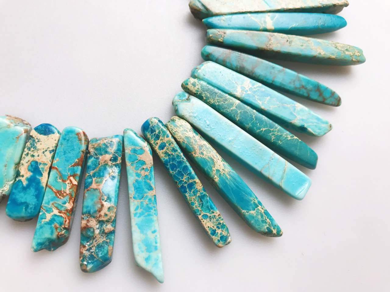 Natural Blue Sea Sediment Jasper Beads - 15.5