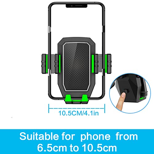Universal Car Phone Holder Mount - Heavy Duty Suction Cup Dashboard/Windshield/Window Cell Phone Stand (Green) - Perfect for Hands-Free Driving, GPS Navigation & Road Trips