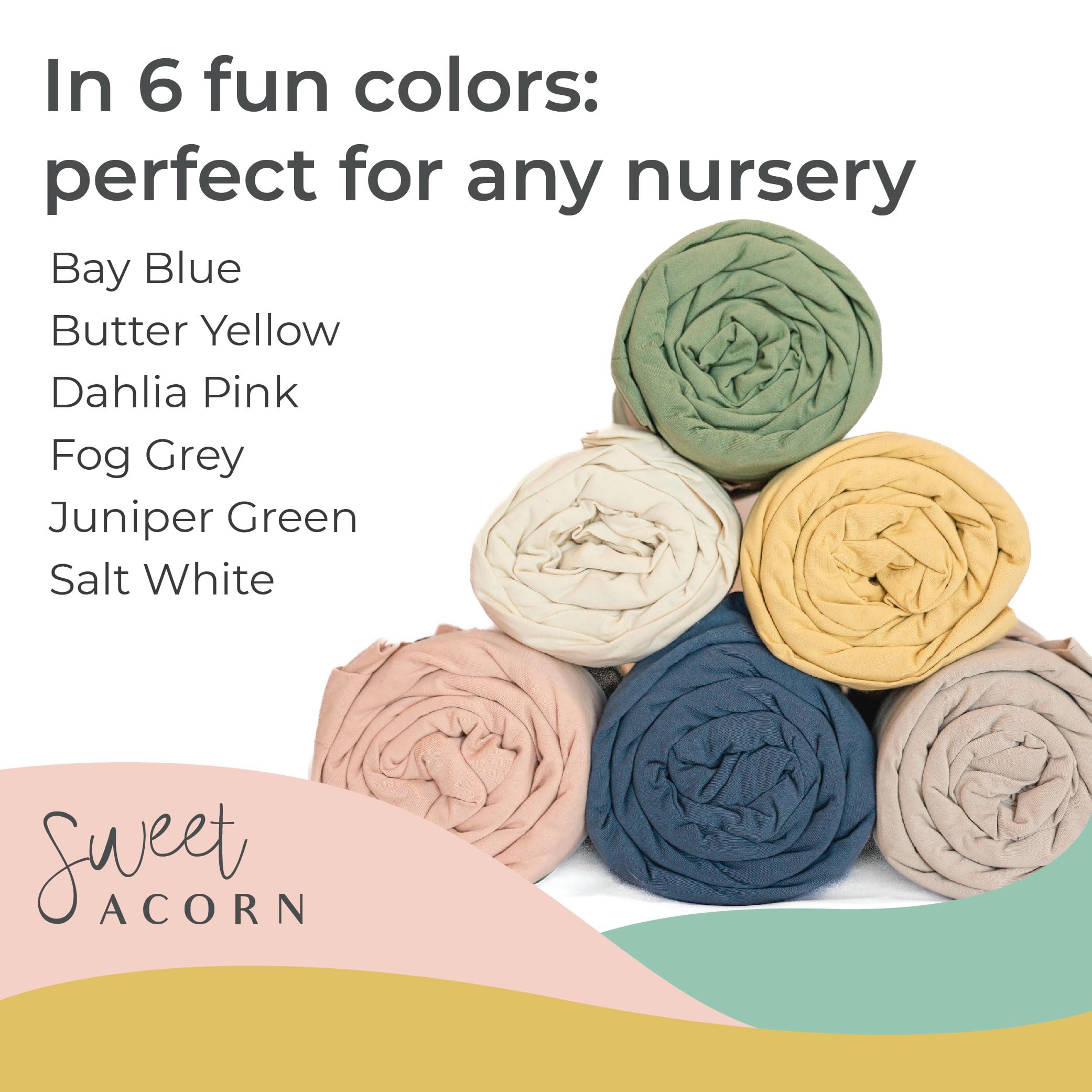 Organic Cotton Jersey Knit Fitted Crib Sheets - Soft Baby Crib Bedding for Standard 9