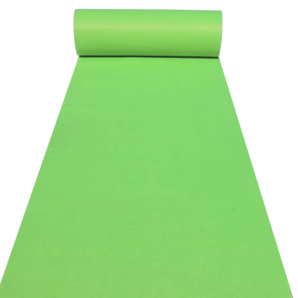 PAOPU 2mm Green Aisle Runner Carpet - 6.6ft×66ft Wedding Rugs for Ceremony, Step and Repeat Display, Indoor/Outdoor Events - Perfect for Wedding Aisles, Photo Backdrops & Party Decorations
