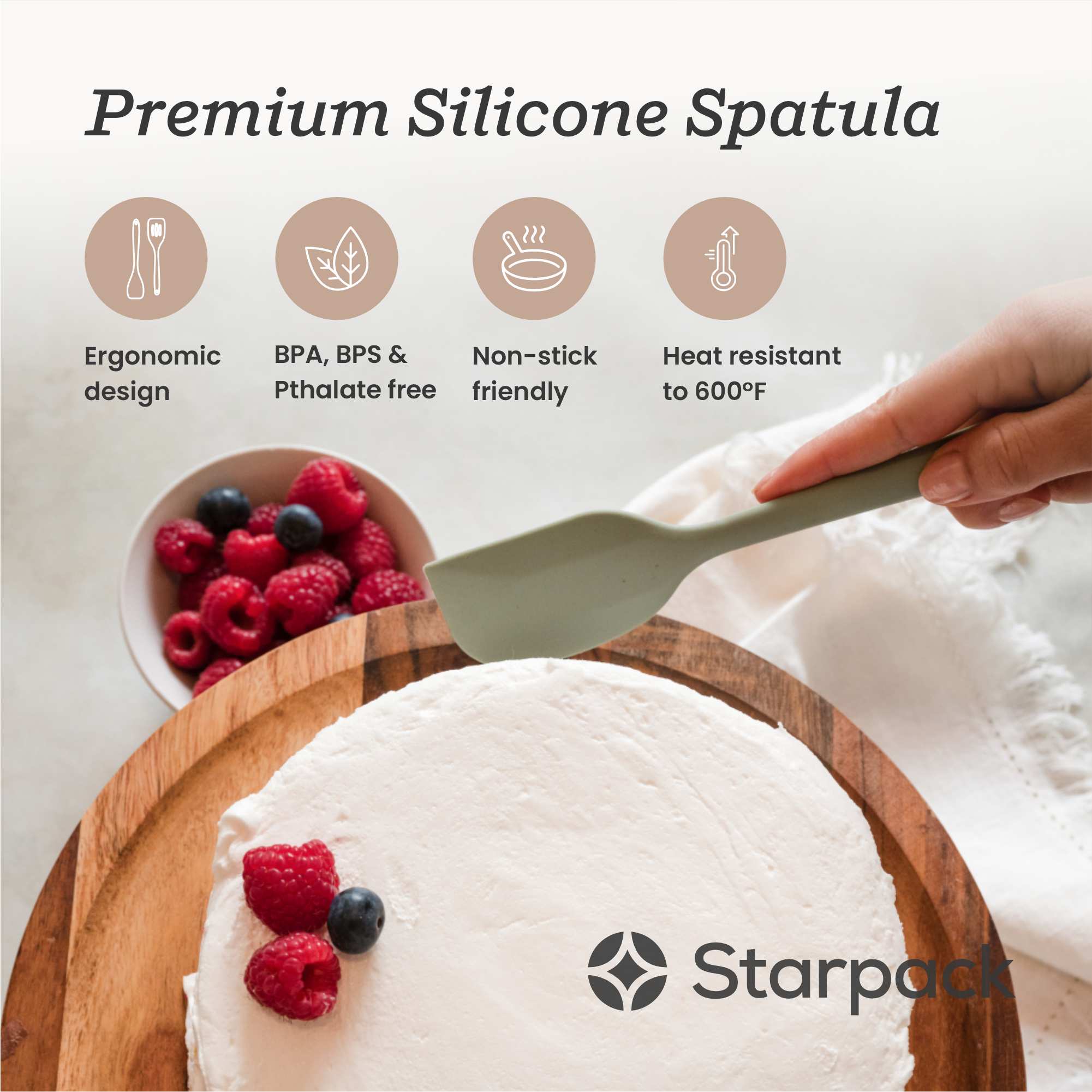Scrape & Stir | Small Silicone Spatula 8 Inch - Heat-Resistant Kitchen Utensil for Baking, Cooking, Mixing - Perfect for Non-Stick Pans, Bowls & Jars