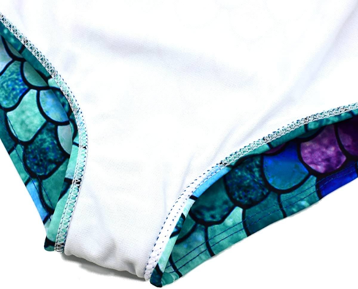 Mermaid Blue & Pink Swimsuit for Women - High Waisted Bikini Set, Tummy Control Swimwear for Beach, Pool, Vacation | Summer Swimsuits for Tropical Getaways & Water Sports