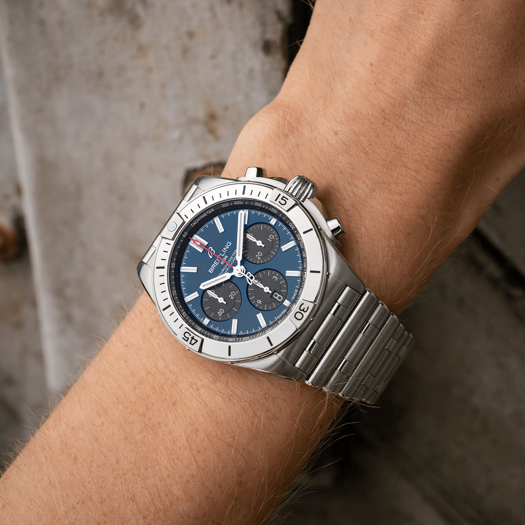 Breitling Chronomat B01 42mm Automatic Watch - Blue Dial on Stainless Steel Bracelet | Luxury Men's Timepiece for Business, Travel & Special Occasions