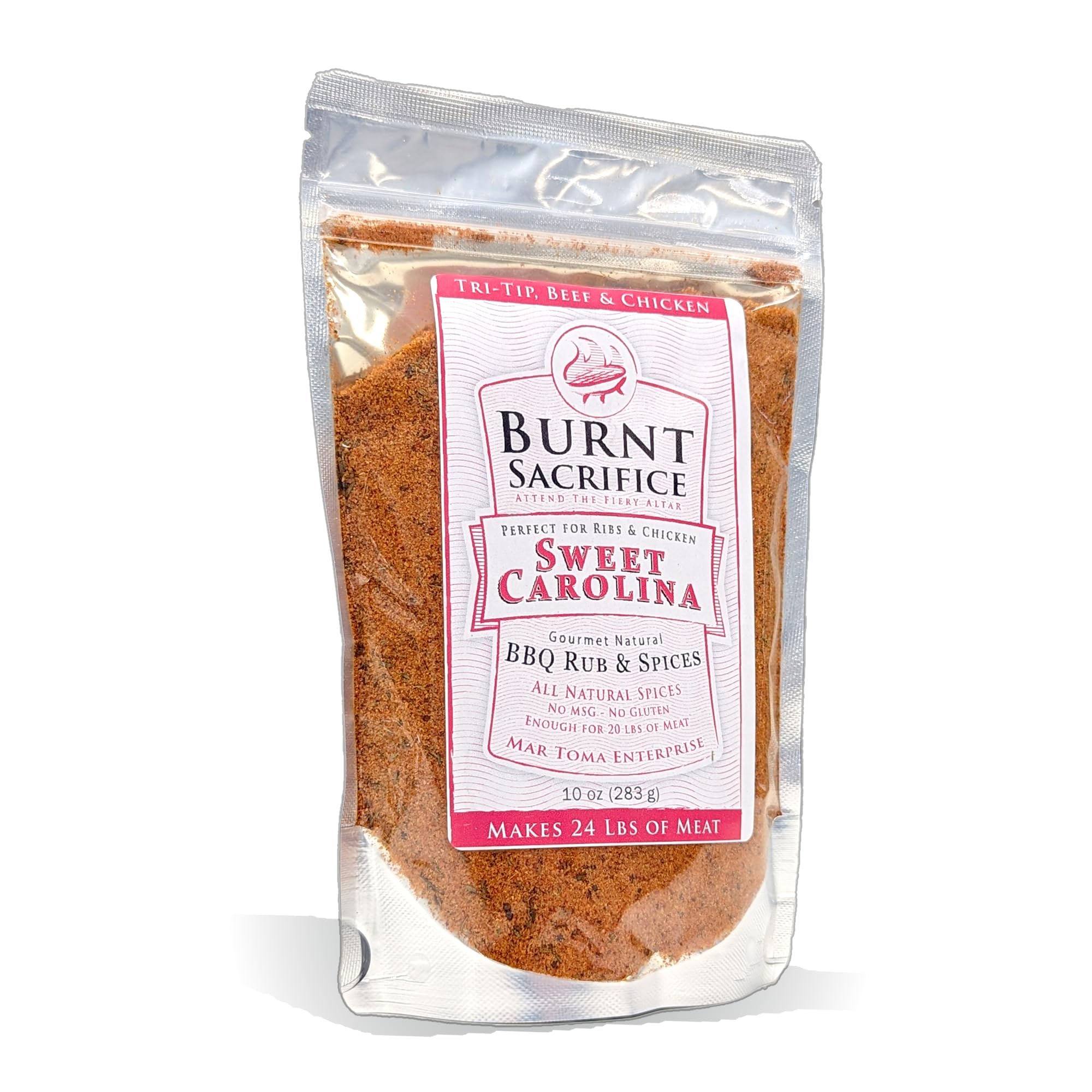 Sweet Carolina Style BBQ Dry Rub Seasoning - Gourmet Spice Blend for Pork Ribs, Chicken, Turkey & More (10oz Bag, Makes 20+ lbs) | Perfect for Grilling, Smoking & Roasting