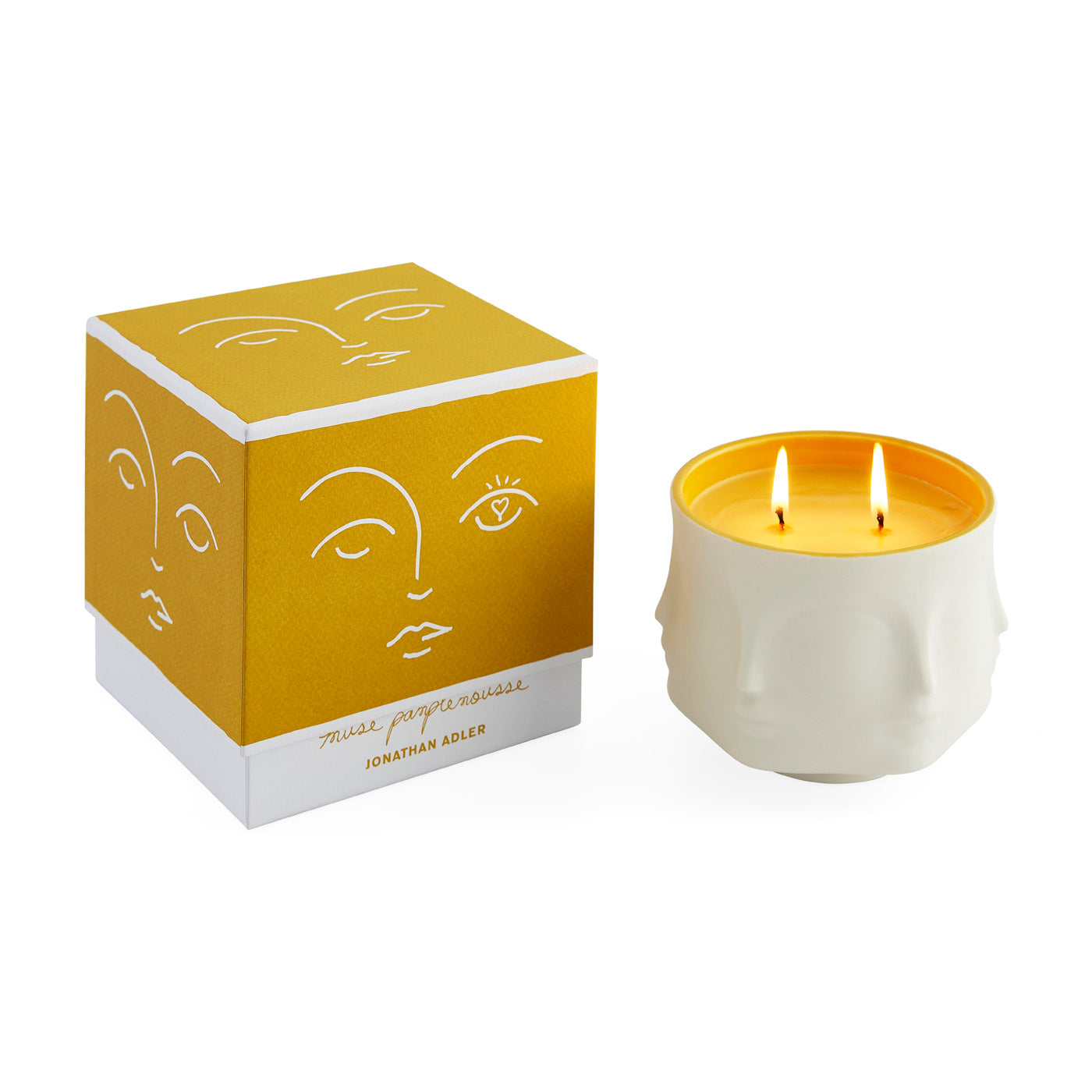 Muse Couleur Pamplemousse Scented Candle - Grapefruit Aroma Home Decor for Relaxation, Bathroom & Bedroom