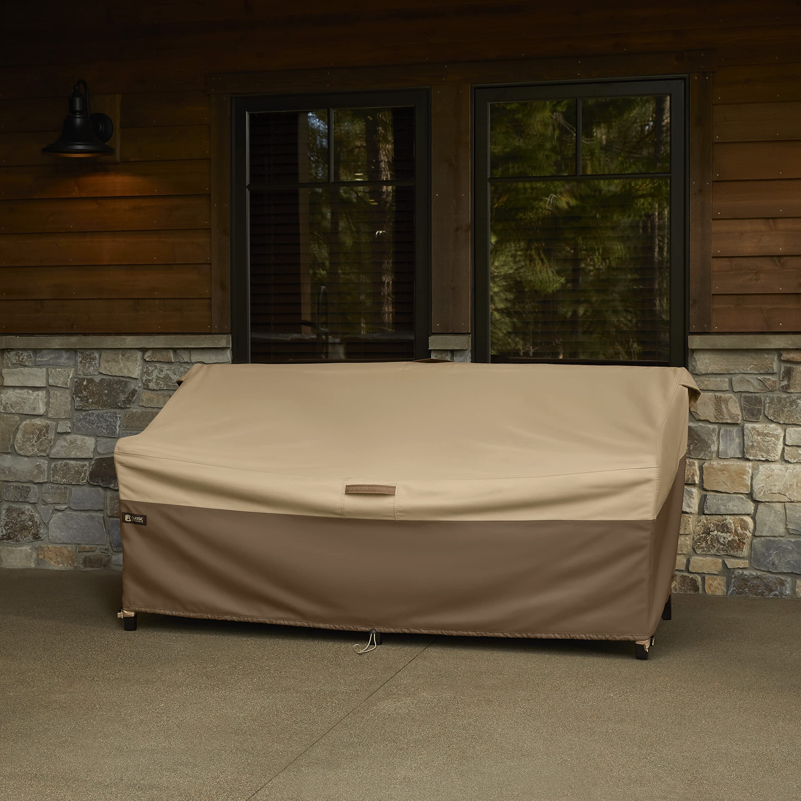 Classic Accessories Veranda's Best Waterproof Patio Sofa/Loveseat Cover 88x40x34 Inch - Durable Outdoor Furniture Protection for All Seasons