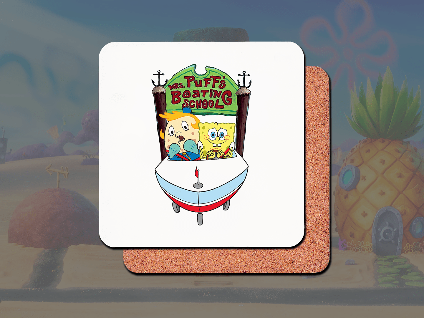 SpongeBob SquarePants Mrs. Puff's Boating School Coffee Mug - Funny Cartoon Character Ceramic Cup for Hot & Cold Drinks - Perfect Gift for SpongeBob Fans, Office Use, or Home Decor