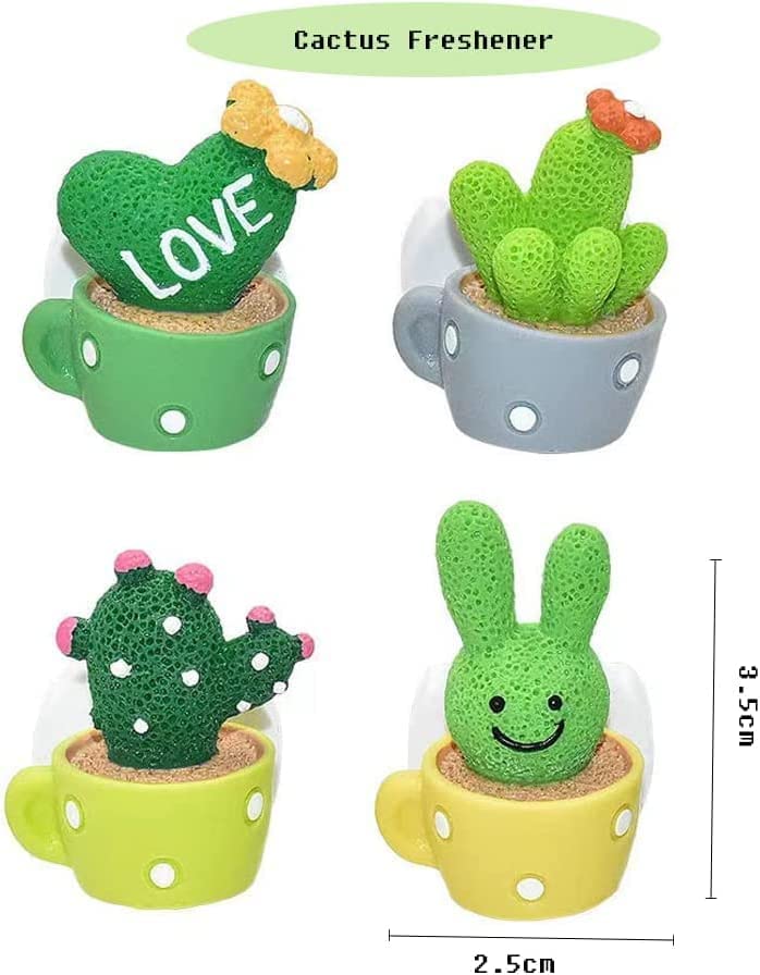 4-Pack Cute Cactus Love Air Freshener for Car - Vent Clip Scent Diffuser with Aromatherapy Benefits, Home & Office Decor Accessories - Perfect for Gifts, Travel, and Everyday Freshness