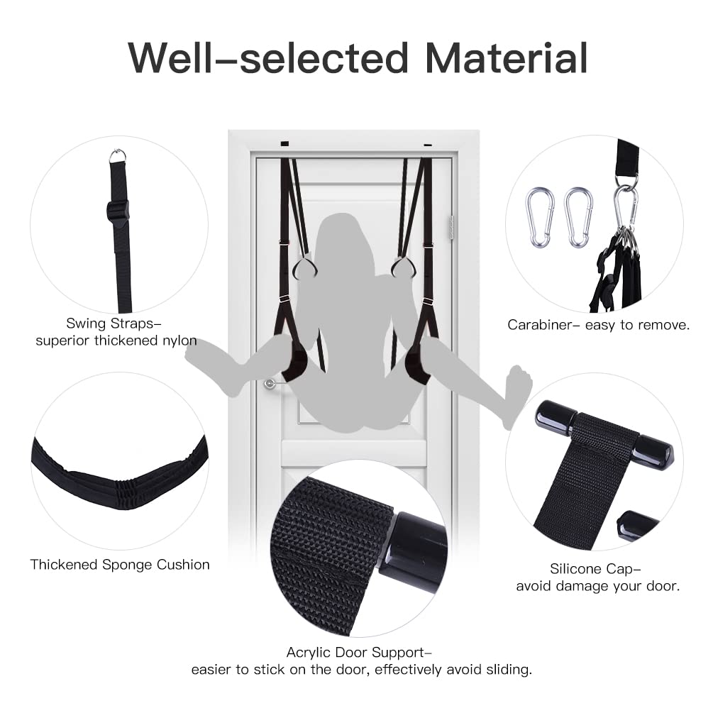 2-in-1 Ceiling & Door Sex Swing for Couples - Heavy Duty 650 lbs Capacity Adult Bondage Swing with Thick Sponge Cushion & Adjustable Straps - Perfect for Bedroom Fun, BDSM Play & Spicing Up Relationships